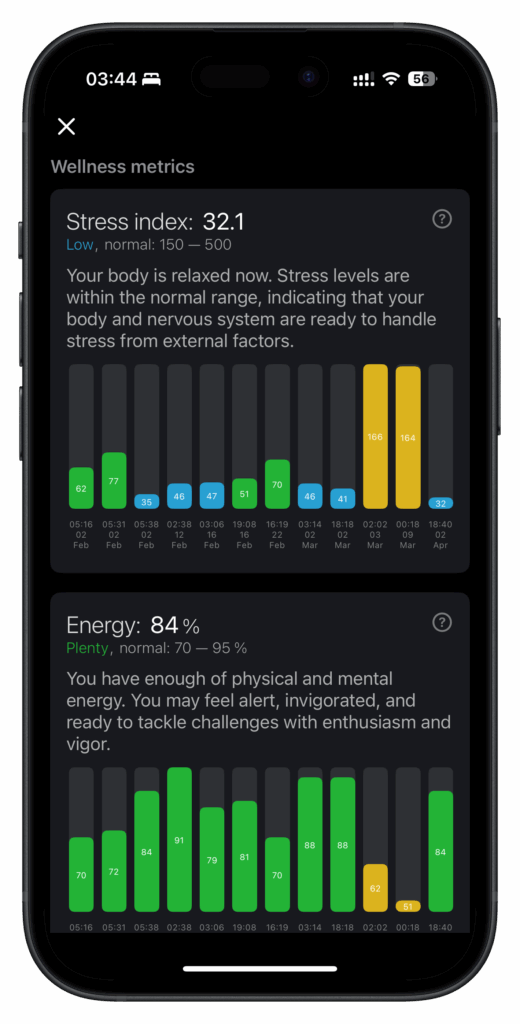 Baevsky Stress Index iPhone app